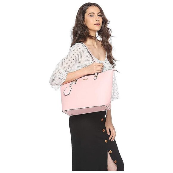 Women Fashion Synthetic Leather Handbags Tote Bag Shoulder Bag Pink - Picture 2 of 6